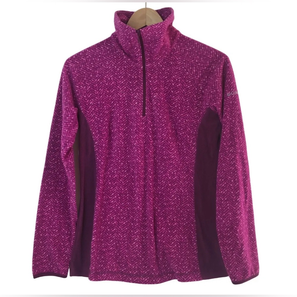 Columbia Arctic Air Printed 1/2 Zip Fuchsia Fleece Pullover Women's Size S - Picture 14 of 14